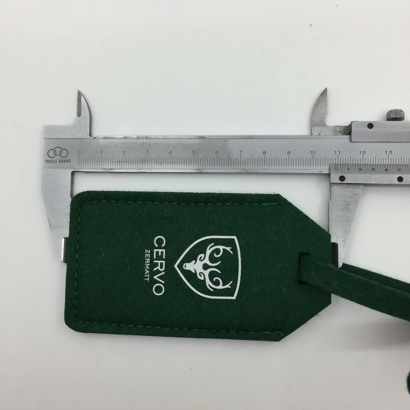 Green Felt Luggage Tag with Logo