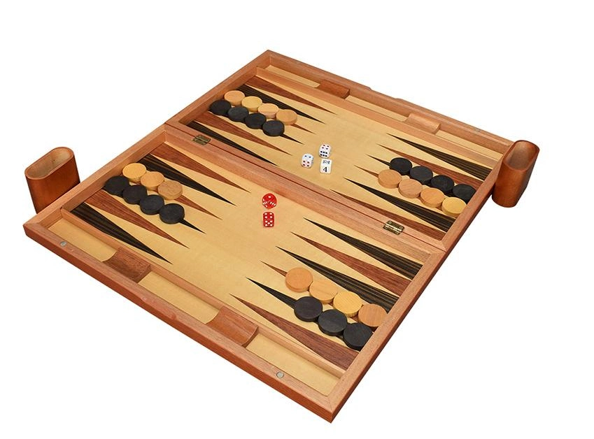 Classic Solid Wood Backgammon Set Travel Folding Backgammon