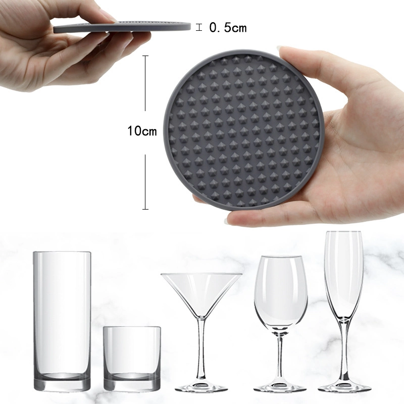 Silicone Non-Slip Coaster Heat-Resistant Coaster Desktop Protection Soft Rubber Drink Coaster