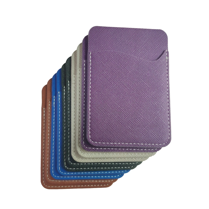 Factory OEM Adhesive Phone Wallet PU Leather Cell Phone Card Holder for All Smartphones &amp; Cases