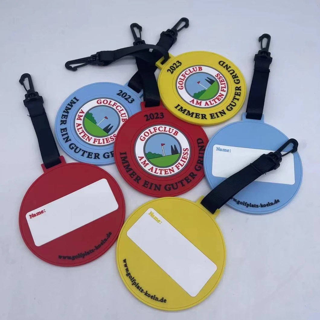 Custom 2D Soft PVC Luggage Tag Rubber Bag Tag for Golf Club