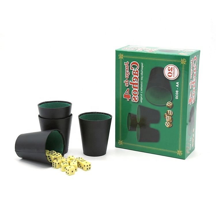 Tabletop Gambling Entertainment Liar&prime; S Yahtzee Dice Cup Game with 5 Dice and Scoring Note Book