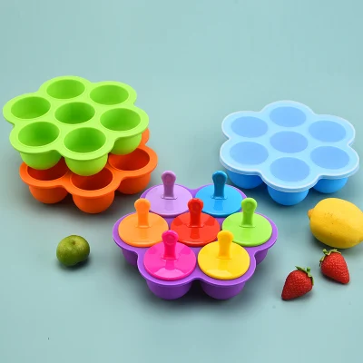 BPA Silicone Product Freezer Ice Cube Mold Baby Keeping Purees Food Storage Container Divided Tray