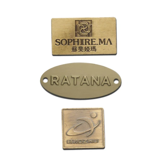 Luggage Handbag Shoes Fashion Clothing Furniture Kitchenware Advertising Company Logo Copper Bronze Brass Metal Label Appliance Nameplate Tag