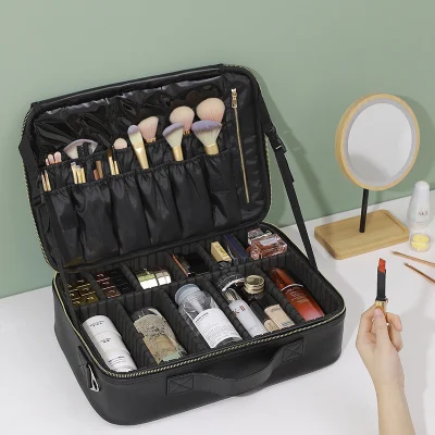 PU Leather Makeup Tote Women Travel Cosmetic Bags & Cases