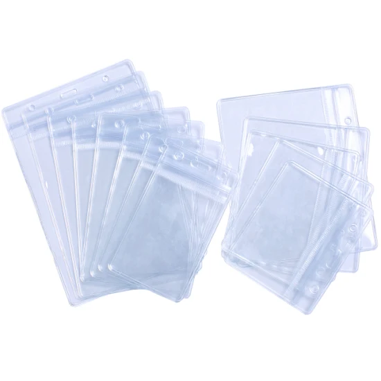 Custom High Quality Transparent Soft Plastic PVC Passport Holder Name Badge ID Card Holder