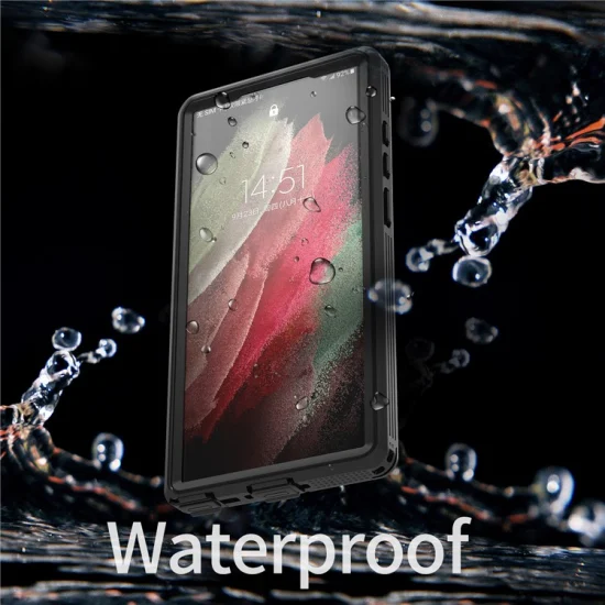 Redpepper DOT for Samsung Galaxy S23 Ultra IP68 Waterproof Phone Case Anti-Scratch Transparent Cell Phone Back Cover [Support Fingerprint Unlock] - Black