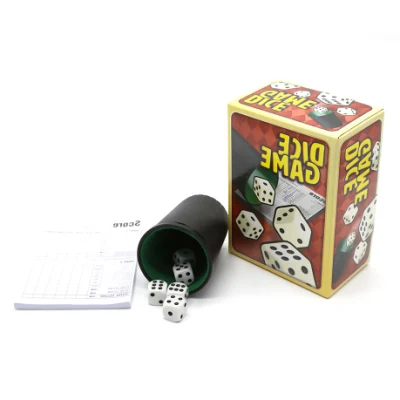 Tabletop Gambling Entertainment Liar′ S Yahtzee Dice Cup Game with 5 Dice and Scoring Note Book