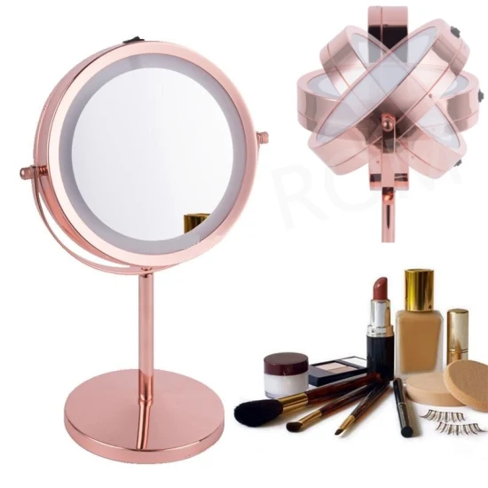 Manufacturer Makeup Dressing Table Double Sides Round LED Vanity Makeup Mirror