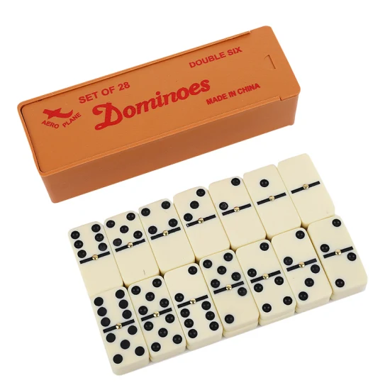Double Six Dominoes and Wooden Colorful Domino Set with Wooden Box