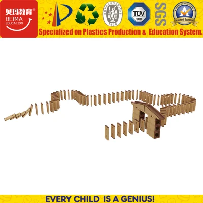 New Wooden Materials Domino Building Block DIY Toy Domino Game Toy Set