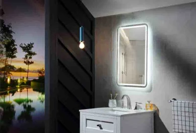 Wholesale Home Decoration Wall Light Luxury Vanity Defogger Living Room Furniture Makeup Cosmotic LED Bathroom Smart Mirror with Time Display