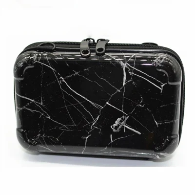 Custom ABS+PC Portable Waterproof Marble Makeup Case Outdoor Girl′s Crossbody Hard Shell Bag Fashion Cosmetic Washable Case