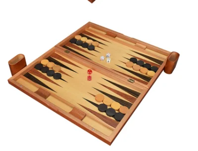 Classic Solid Wood Backgammon Set Travel Folding Backgammon