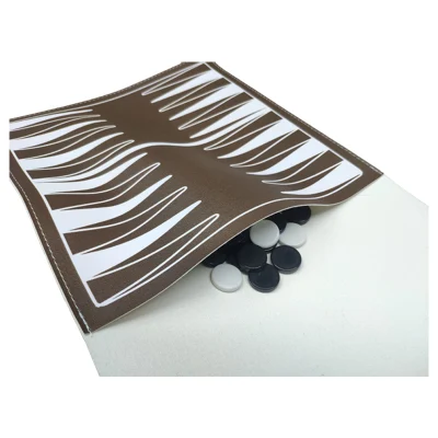 Factory Price Portable Backgammon Leather Mat Set with Packing Box