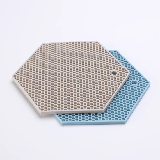 Hexagon Heat Resistant Anti-Skid Silicone Rubber Placemat Coaster for Kitchen Cooking Dining Hot Dishes, Pots and Pans