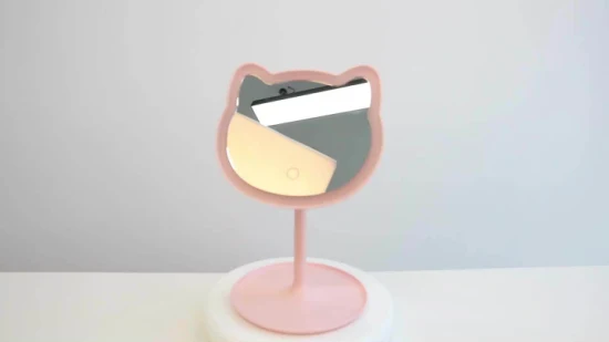 Sourcing Agent Cat Style Detachable LED Dimming Cute Makeup Mirror