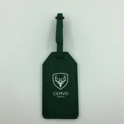 Green Felt Luggage Tag with Logo